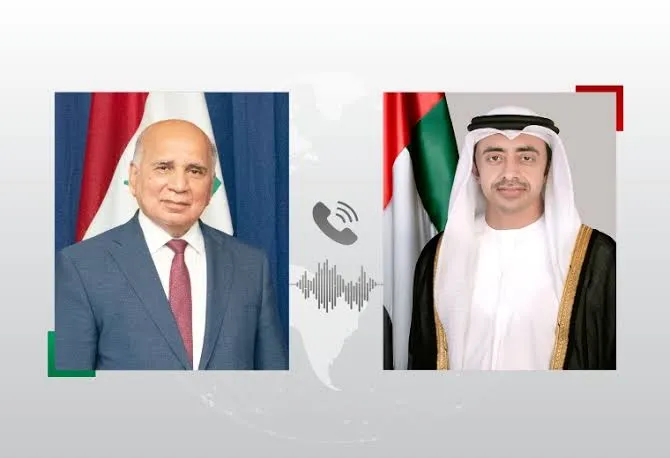فؤاد حسين وعبدالله بن زايد يبحثان أمن المنطقة وتطورات اليمن ويؤكدان ضرورة تجنب التصعيد